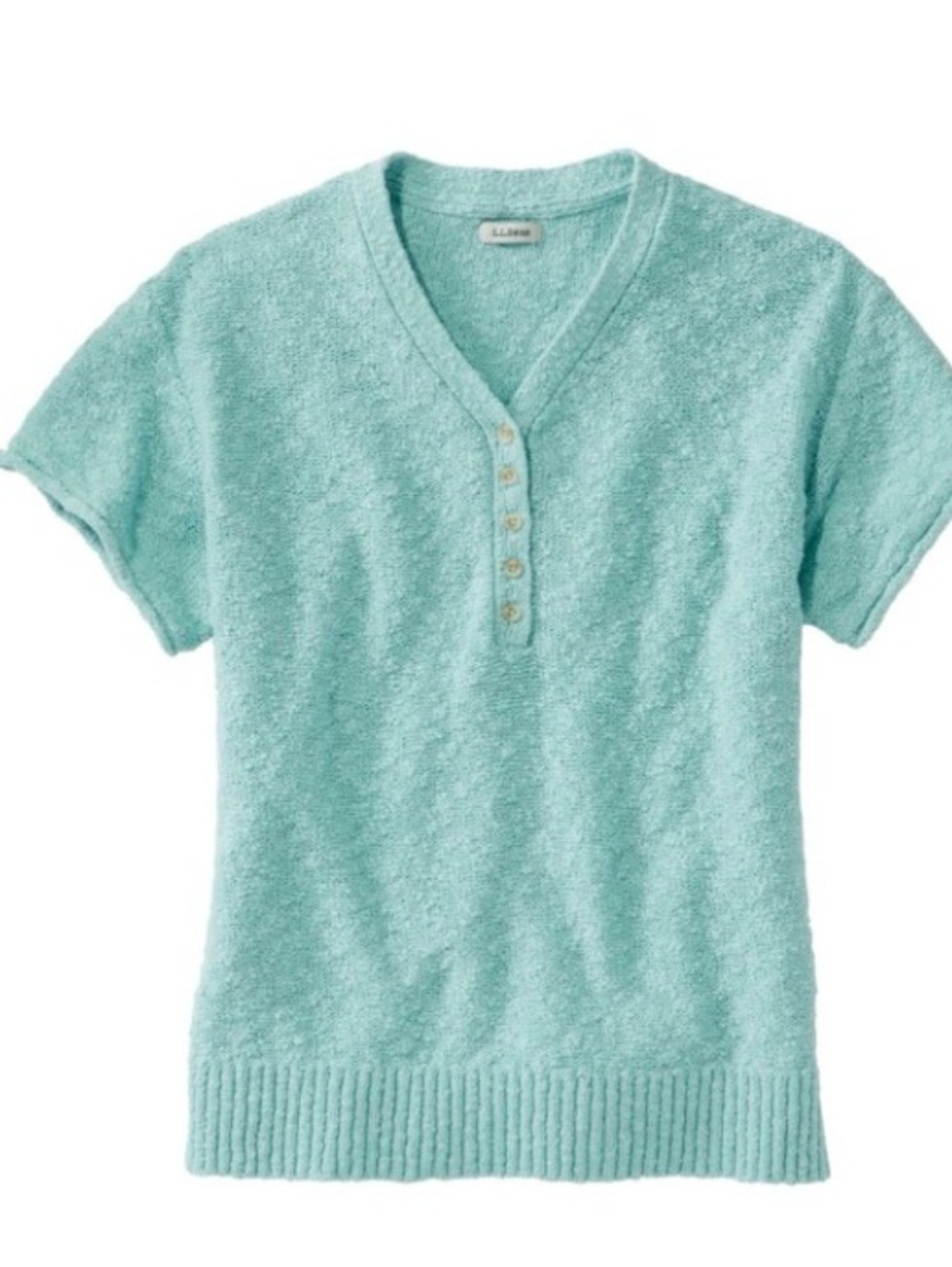 L.L. Bean, Slub cotton, slightly fitted, women’s short sleeve sweater, size XL